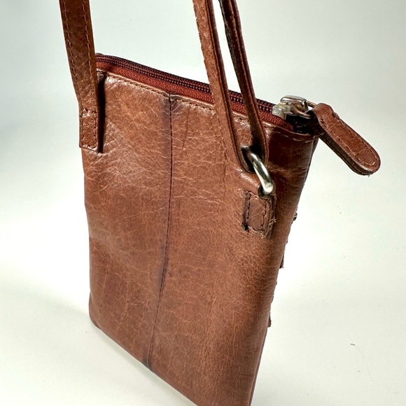 The Monte Genuine Brown Leather Crossbody Bag - Picture 7 of 9